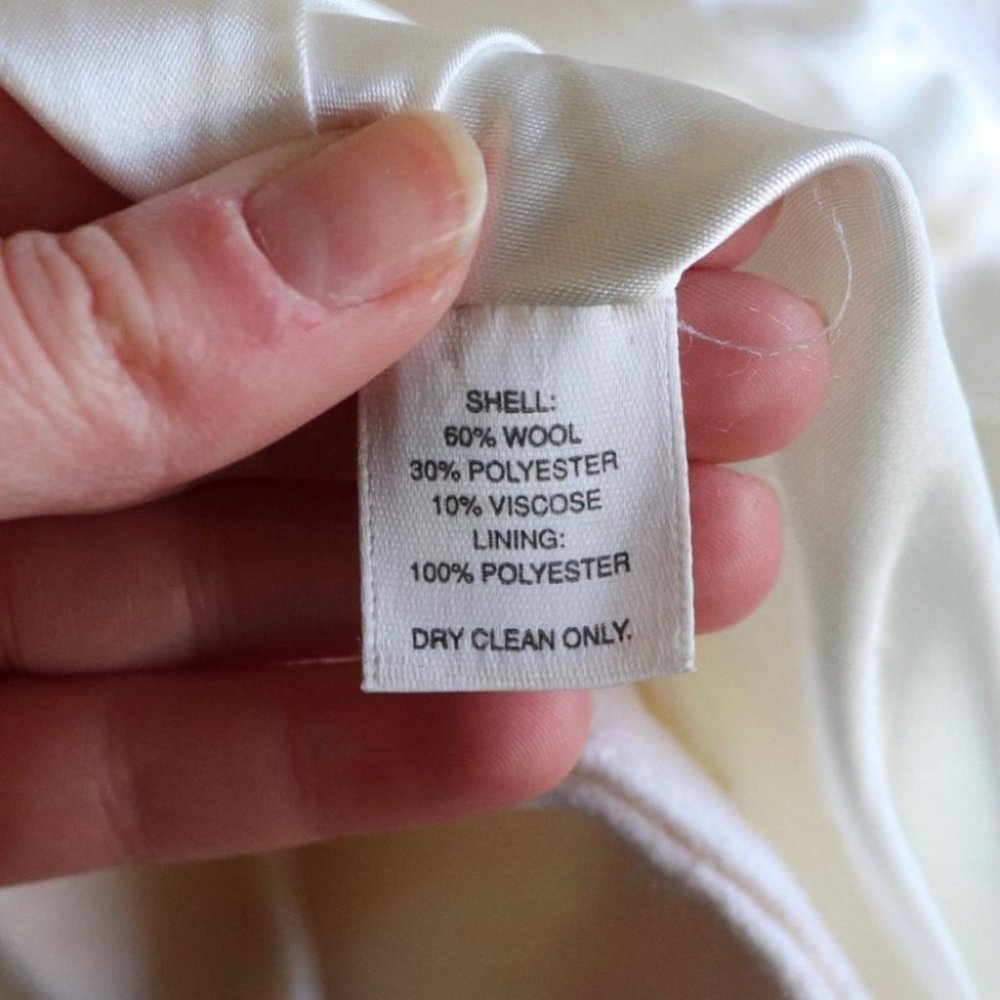 Nordstrom Off White Wool Button Dress Coat - Picture 5 of 6